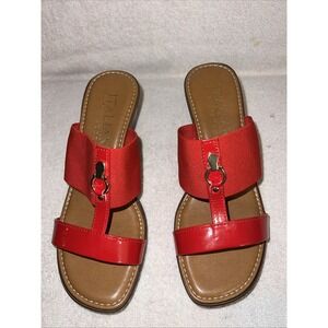 Italian Shoemakers Women's Red Sandals, Made In Italy Size  6 1/2.